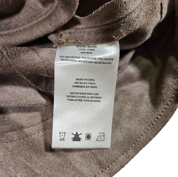 Kut From The Kloth Faux Seude Zip Up Jacket, Grey, Medium - Picture 12 of 16